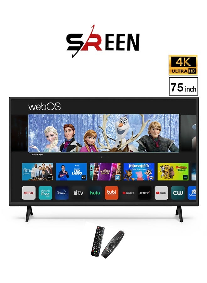 SREEN Smart Screen 75 Inches - WebOS System - LED - 4K - Without Frame - 2 Remote Control - SRET-75S4KW2 - Image 1